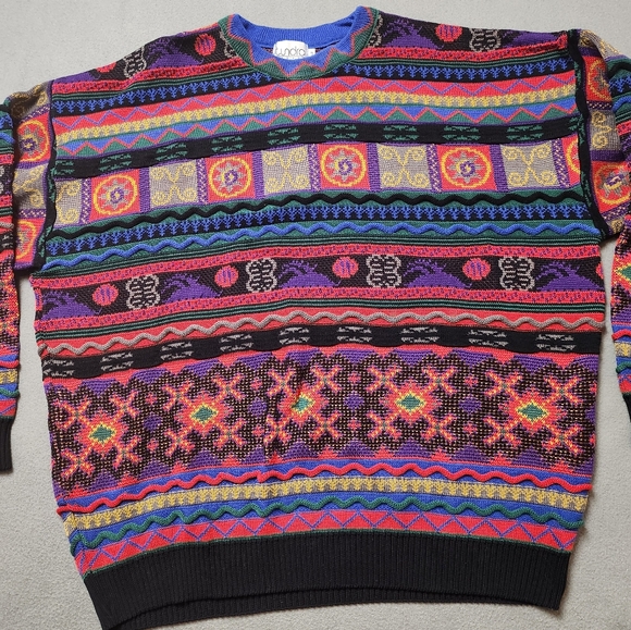 Vintage Tundra Coogi Style Knit Sweater 2XLT 90s - Picture 4 of 12